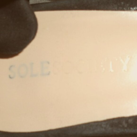 Sole Society 7 1/2 Black Velvet Slingback Heels Bsck Bow - Picture 9 of 9